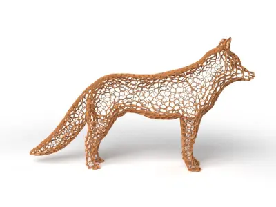 Fox Voronoi Low-poly 3D model