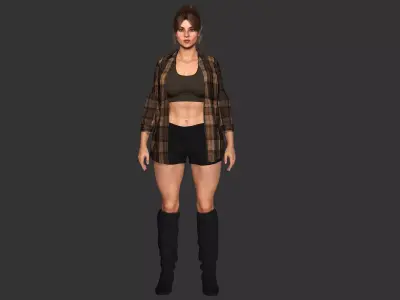 AAA 3D REALISTIC CHARACTER - FEMALE SURVIVOR or MODERN EXPLORER Low-poly 3D model