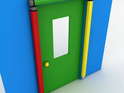 Kindergarten Door Low-poly 3D model