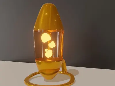 Night Gold Metal table lamp 3D model 3D model