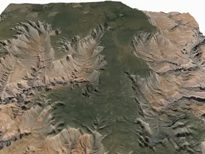 Grand Canyon Terrain Landscape Low-poly 3D model