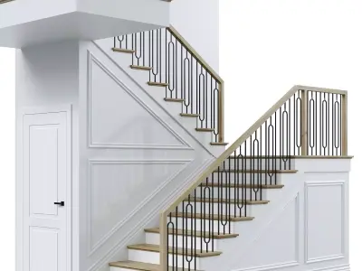 Neoclassical staircase 8 3D model