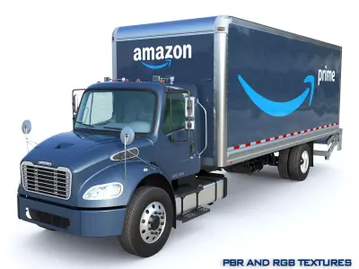 2020 Freightliner M2 106 Box truck Amazon Low-poly 3D model