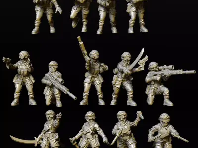 Desert Raiders 3D print model