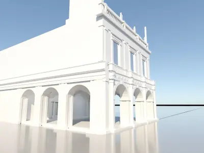 Italian Architecture Building 3D Model for city exterior context Low-poly 3D model