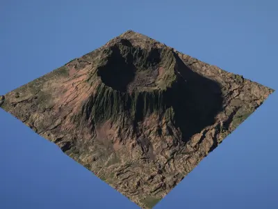 Landscape Environment Volcano Snow 22 Low-poly 3D model