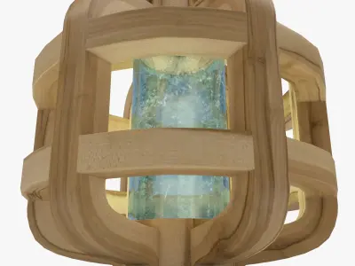 Wooden lamp 3D model