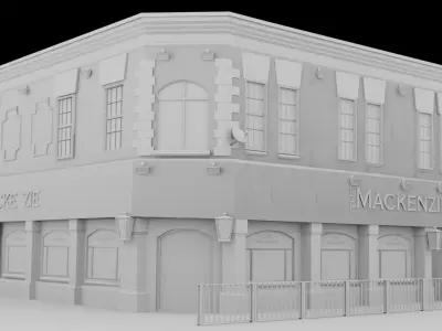 Restaurant pub Low-poly 3D model