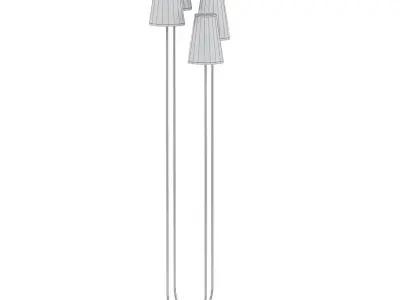 TYRONE three floor lamps with shades 3D model