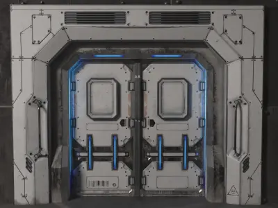 Sci-Fi Door v1 Low-poly 3D model