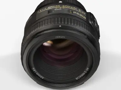 Nikon AF-S Nikkor 50mm f 1-8G Lens Low-poly 3D model
