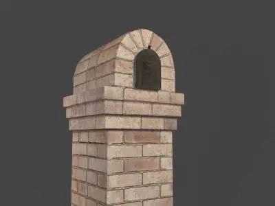 Brick Mailbox Low-poly 3D model