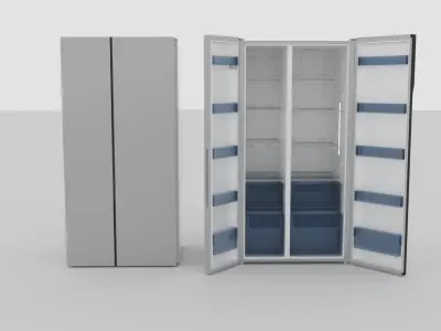 Defy Fridge Side by Side Doors Free 3D model