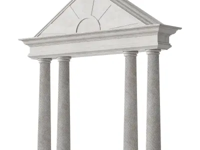 Classical Pediment with Elegant Columns 3D model