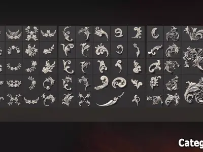 1582 Ornament Kitbash Bundle 120 New 3D Assets 3D Model  Low-poly 3D model