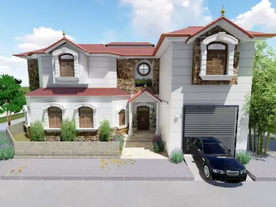 3D House model 03 - Low-poly  Low-poly 3D model