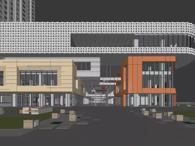 Modern Urban Retail Complex 3D model