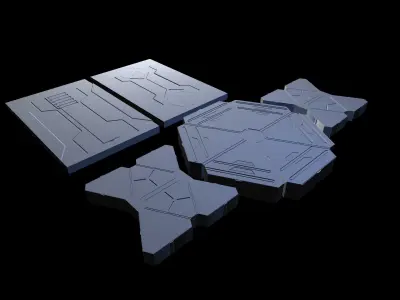  sci fi paneling  3D model