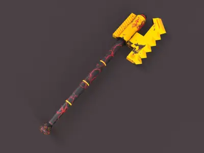 Sci-Fi Axe Low-poly 3D model