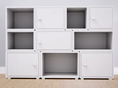 Kids Storage Cabinet 3D Model Low-poly 3D model