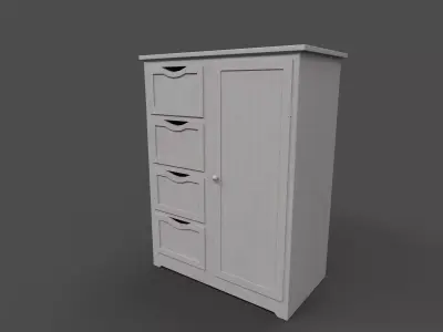 Cupboard with drawers Low-poly 3D model