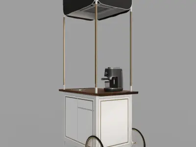  COFFE STAND 002 Low-poly 3D model