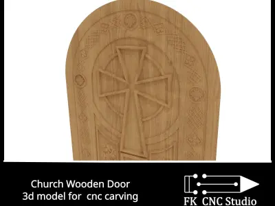 Church Wooden Door model 3D print model