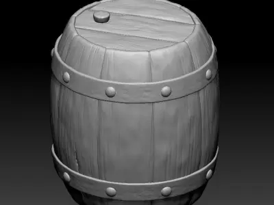 Low-poly barrel wooden in world of warcraft Low-poly 3D model