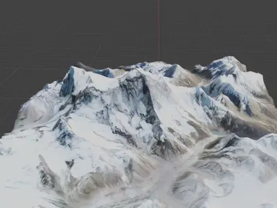 Makalu Mountain Low-poly 3D model