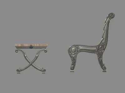 park benches 3D model purchase