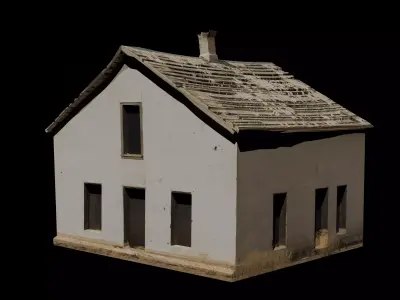 Small village abandoned house Free low-poly 3D model