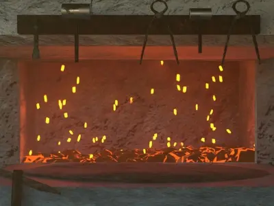 Smithy forge blacksmith workshop Low-poly 3D model