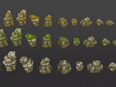 Rock Formation Pack 3 Low-poly 3D model