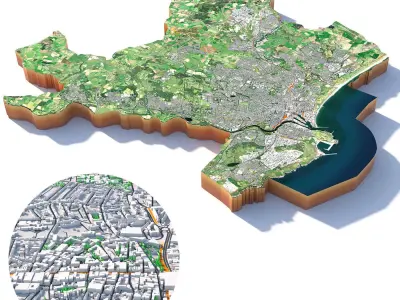Aberdeen terrain city 3D model
