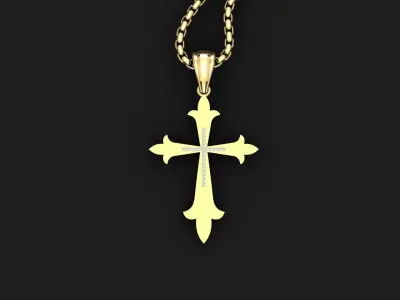 High Cross Pendant Light Gold 18K 3CP021 3D print model