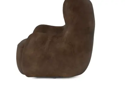 Modern Curved Swivel Armchair 3D model