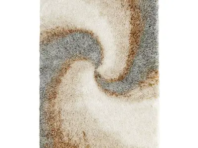Abstract rectangular rug for home 3D model