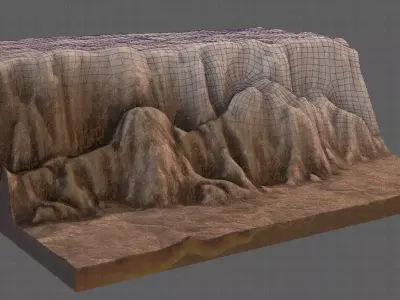 Cliff lowpoly V01 Low-poly 3D model