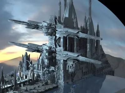 Advanced City planet base 3D model