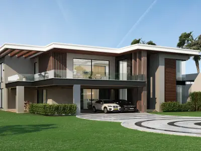Modern Casa Exterior Scene 3D Model download 3D model