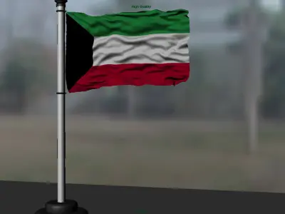 Kuwait flag 3D model