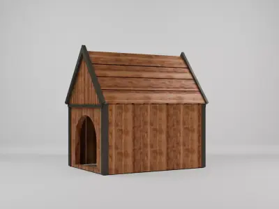 Dog House Low-poly 3D model