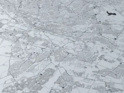 Johannesburg Road Network and Streets 3D model
