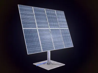 Solar Tracking System Pannel Low-poly 3D model