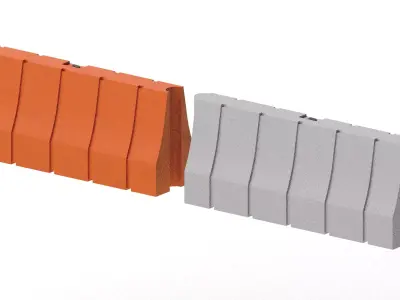 Plastic Traffic Barrier 01 Low-poly 3D model