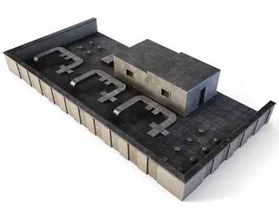 Tenement Building Roof Floor Low-poly 3D model