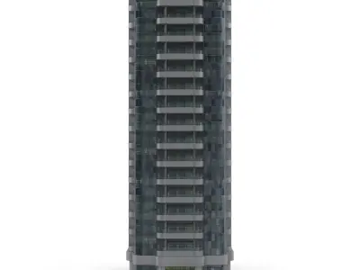 Skyscraper tall building Low-poly 3D model buy