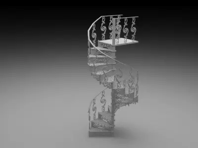 Cast Iron Staircase Free 3D model