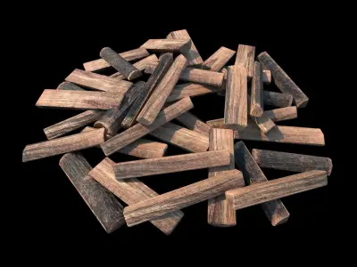 Logs Chopped - PBR - Textured Low-poly 3D model