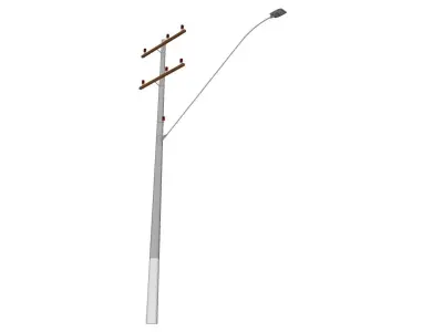 Concrete Lamp Post - Light Pole - Light Post - Street Light 25 3D model